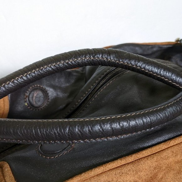 Innue Brown Suede Leather Carryall Hobo Oversized Bag Large Purse Lizard Print - Picture 10 of 11